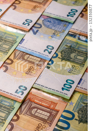 Cash money, euro paper banknotes for business transactions, financial background. Euro banknotes Cash money, euro paper banknotes for business transactions, financial background. Euro banknotes 132350877