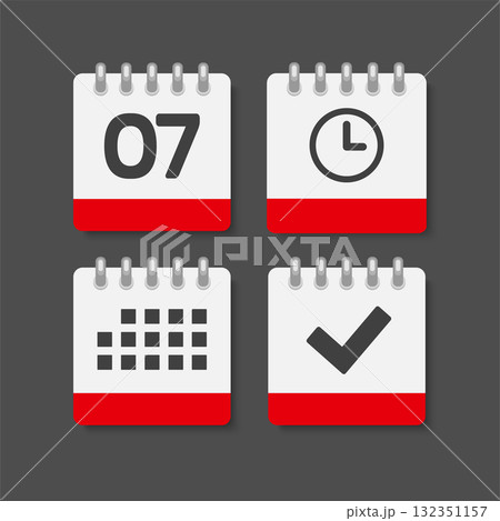 Icon page calendar - 7 day, agenda, check, timer Icon page calendar - 7 day, agenda, check, timer 132351157