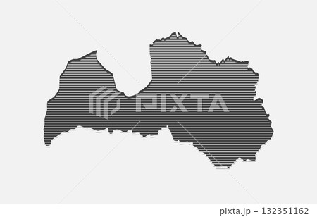 Abstract map of Latvia from parallel grey lines 132351162