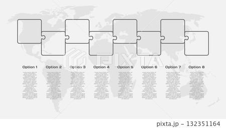 Eight steps line infographic, puzzle diagram Eight steps line infographic, puzzle diagram 132351164