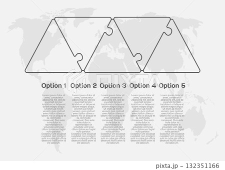 Five steps line infographic, puzzle diagram 132351166