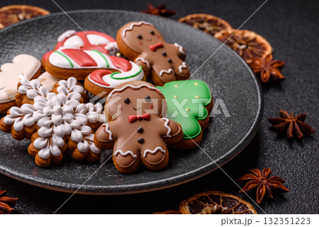 Christmas gingerbread cookies as winter holiday food background . Christmas gingerbread Christmas gingerbread cookies as winter holiday food background . Christmas gingerbread 132351223