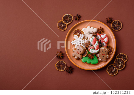 Christmas gingerbread cookies as winter holiday food background . Christmas gingerbread Christmas gingerbread cookies as winter holiday food background . Christmas gingerbread 132351232