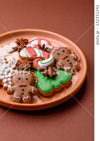 Christmas gingerbread cookies as winter holiday food background . Christmas gingerbread 132351242