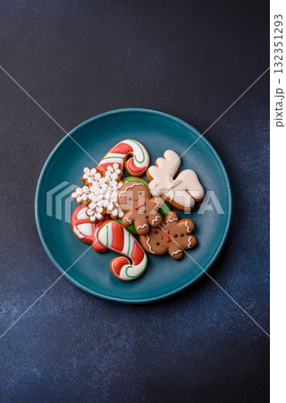 Christmas gingerbread cookies as winter holiday food background . Christmas gingerbread 132351293