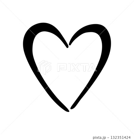 Heart shape design with smooth curves in a minimalist style for creative projects and decoration 132351424