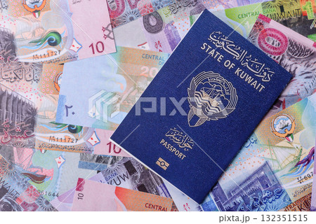 Kuwaiti passport for travelling, flying and doing business. Kuwait document, id Kuwaiti passport for travelling, flying and doing business. Kuwait document, id 132351515