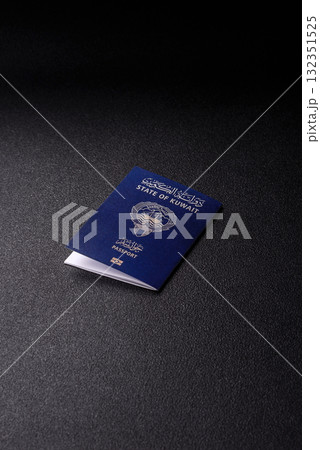 Kuwaiti passport for travelling, flying and doing business. Kuwait document, id 132351525