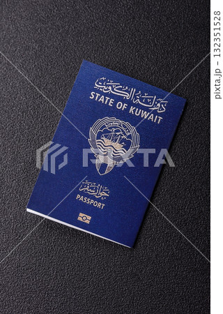 Kuwaiti passport for travelling, flying and doing business. Kuwait document, id 132351528