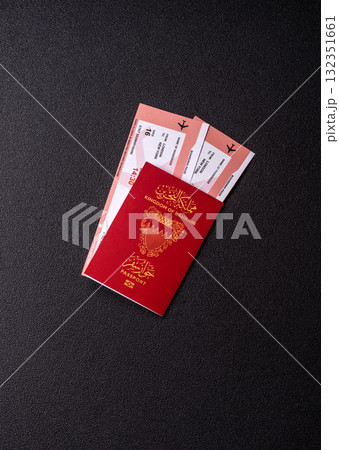 Bahraini passport for travelling, flying and doing business. Bahrain document, id Bahraini passport for travelling, flying and doing business. Bahrain document, id 132351661
