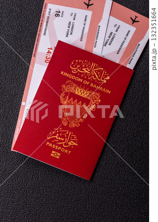 Bahraini passport for travelling, flying and doing business. Bahrain document, id Bahraini passport for travelling, flying and doing business. Bahrain document, id 132351664