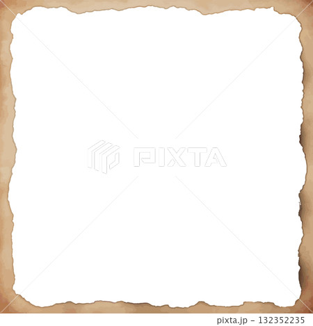 Beautiful vintage parchment paper with torn edges suitable for artistic designs and crafts Beautiful vintage parchment paper with torn edges suitable for artistic designs and crafts 132352235