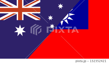 Flag of Australia and Taiwan. Two Flags Australia and Taiwanese 132352421