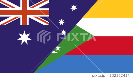 Flag of Australia and Comoro Islands. Two Flags Australian and Comoros 132352434