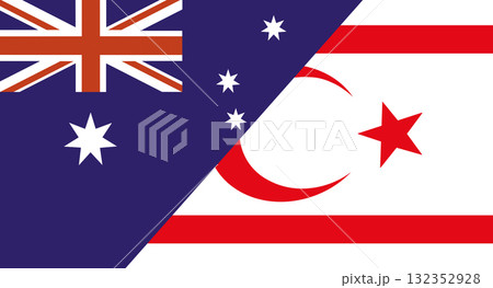 Flag of Australia and Turkish Republic of Northern Cyprus. Two Flag Together Flag of Australia and Turkish Republic of Northern Cyprus. Two Flag Together 132352928