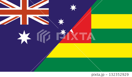 Flag of Australia and Togo. Australian and Togolese Republic national flags 132352929