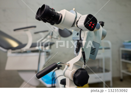 Advanced Optical Microscope Utilized Within a Laboratory Environment for Various Purposes 132353092