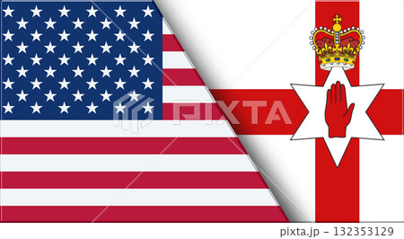 Flags of USA and Northern Ireland. United States and Northern Irish flags 132353129