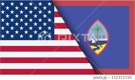 Flags of USA and Guam. United States and Guam official flags 132353150