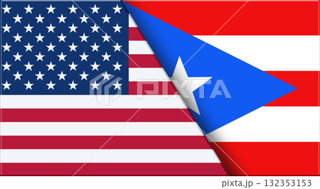 Flags of USA and Puerto Rico. United States and Puerto Rico official flags 132353153