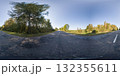 360 degree panorama of country road highway. HDRI seamless spherical 360-degree panorama of an asphalt country road highway 132355611