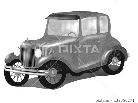 優雅なクラッシックカーT型フォードのモノクロ切り絵貼りイラスト 優雅なクラッシックカーT型フォードのモノクロ切り絵貼りイラスト 132356271