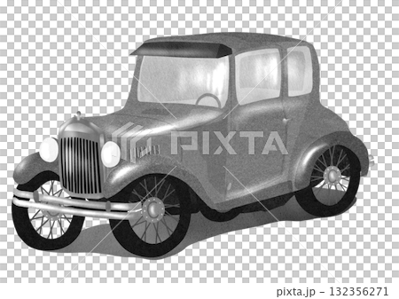 優雅なクラッシックカーT型フォードのモノクロ切り絵貼りイラスト 優雅なクラッシックカーT型フォードのモノクロ切り絵貼りイラスト 132356271