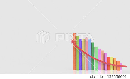 The Multi color chart for Business concept 3d Rendering. The Multi color chart for Business concept 3d Rendering. 132356691