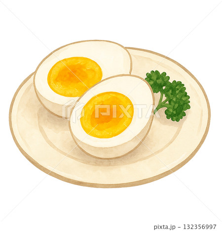 ゆで卵のイラストです。 132356997