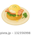 エッグベネディクトのイラストです。 132356998