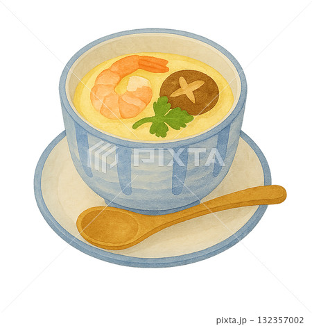 茶碗蒸しのイラストです。 茶碗蒸しのイラストです。 132357002