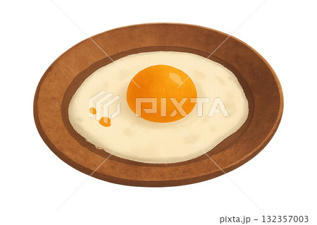 目玉焼きのイラストです。 目玉焼きのイラストです。 132357003
