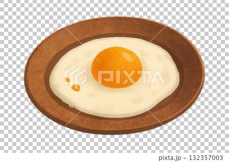 目玉焼きのイラストです。 目玉焼きのイラストです。 132357003