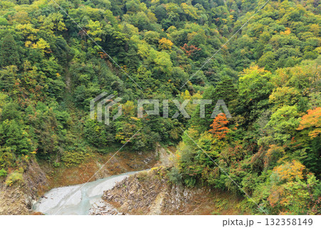 高瀬渓谷の紅葉 高瀬渓谷の紅葉 132358149