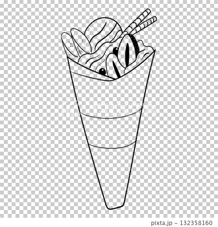 手繪縐線描插圖 手繪縐線描插圖 132358160