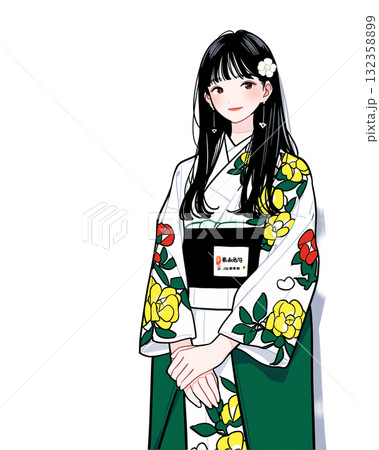 着物を着たかわいい女の子 着物を着たかわいい女の子 132358899