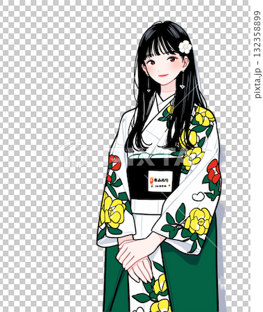 着物を着たかわいい女の子 着物を着たかわいい女の子 132358899