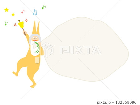クリスマス 吹き出し サンタクロースと袋 かわいい 音符 ベクター クリスマス 吹き出し サンタクロースと袋 かわいい 音符 ベクター 132359096