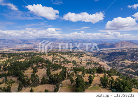 Panoramic view of the mountainous landscape of Ayacucho. Panoramic view of the mountainous landscape of Ayacucho. 132359232