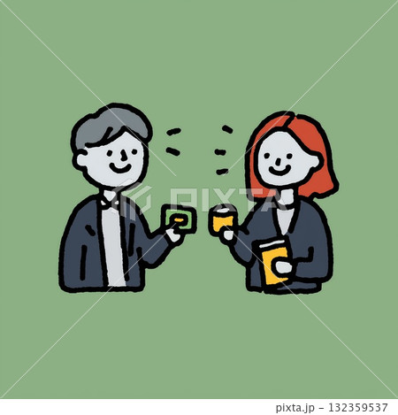 名刺交換するビジネスマン 名刺交換するビジネスマン 132359537
