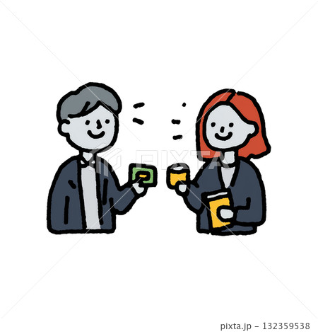 名刺交換するビジネスマン 132359538
