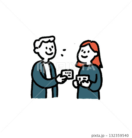 名刺交換するビジネスマン 名刺交換するビジネスマン 132359540