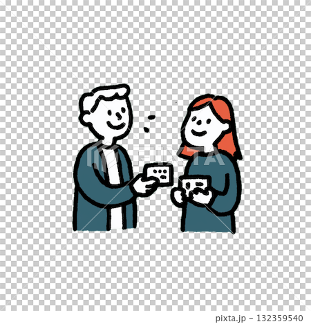 名刺交換するビジネスマン 名刺交換するビジネスマン 132359540