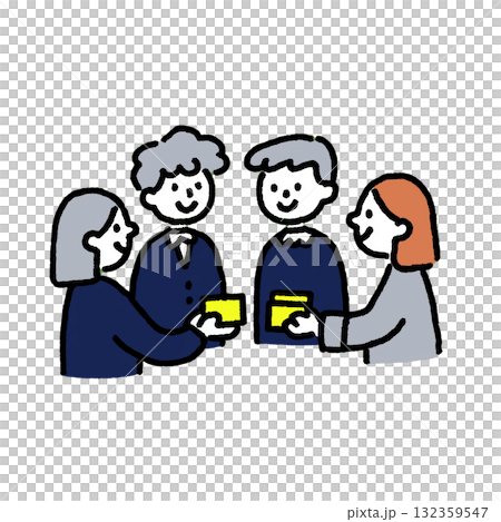 Business card exchanging business card Business card exchanging business card 132359547