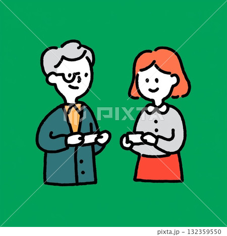 名刺交換するビジネスマン 132359550