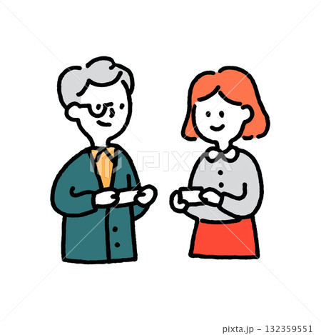 名刺交換するビジネスマン 132359551