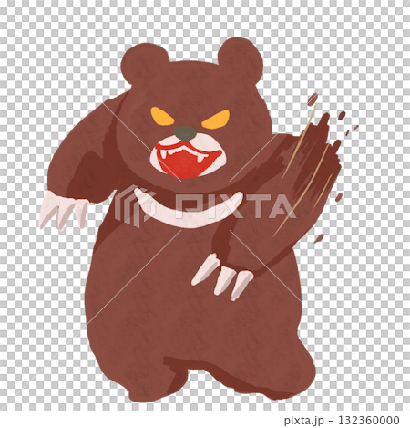 爪で攻撃する凶暴な怒っているクマ 爪で攻撃する凶暴な怒っているクマ 132360000