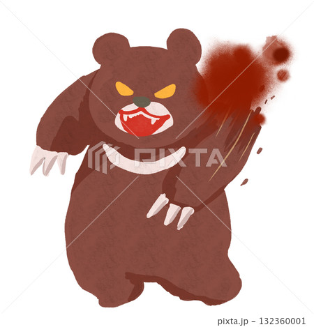 爪で攻撃する凶暴な怒っているクマ 爪で攻撃する凶暴な怒っているクマ 132360001
