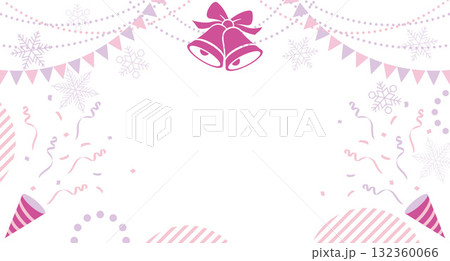 クリスマスパーティーのテキストスペース付き背景イラスト クリスマスパーティーのテキストスペース付き背景イラスト 132360066