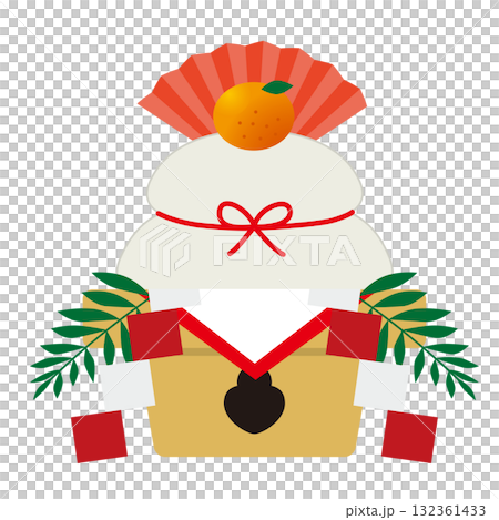 Vector illustration of New Year's Kagami mochi 132361433